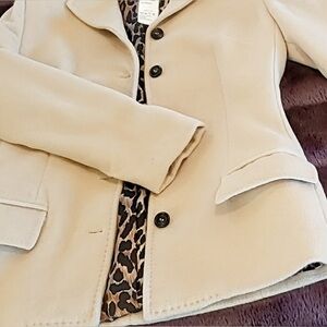 DOLCE & GABBANA Cashmere Fabric with Silk Leopard Print Lining | Size 2